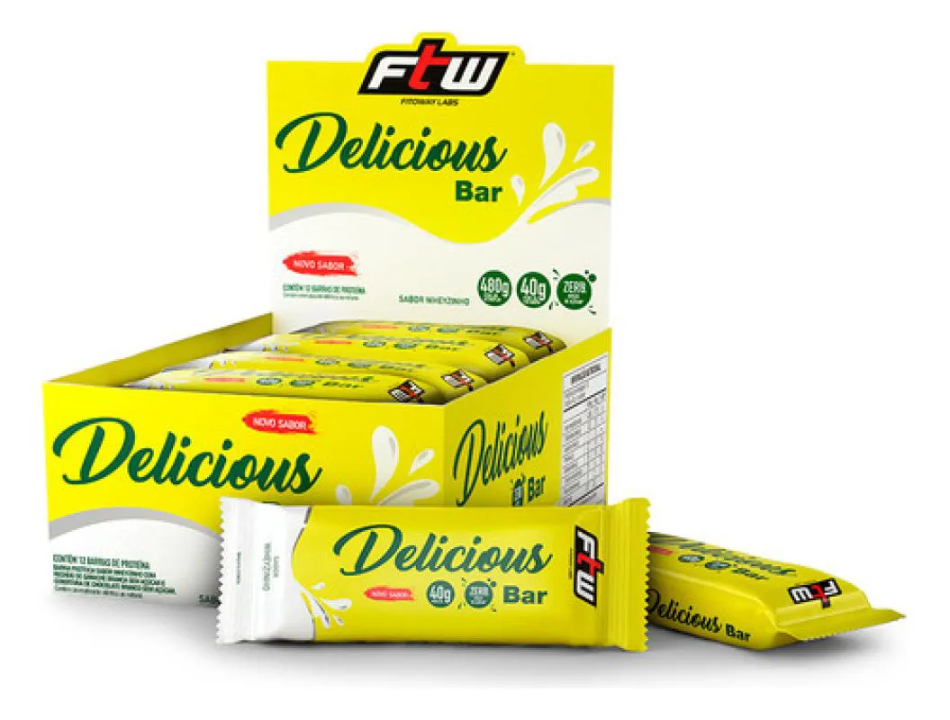 DELICIOUS BAR CX 12 UND 480G SABOR WHEYZINHO - FTW