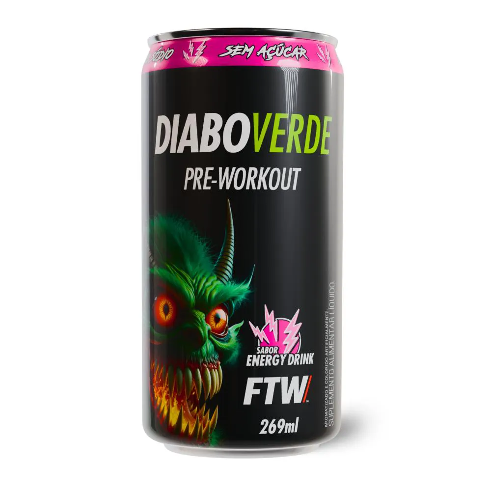 DIABO VERDE #PRé-WORKOUT LATA 269ML SABOR ENERGY DRINK - FTW