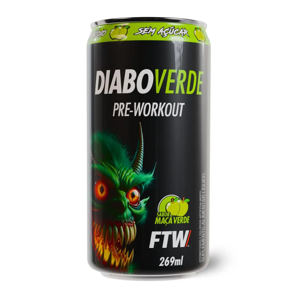 DIABO VERDE #PRé-WORKOUT LATA 269ML SABOR MAçA VERDE - FTW