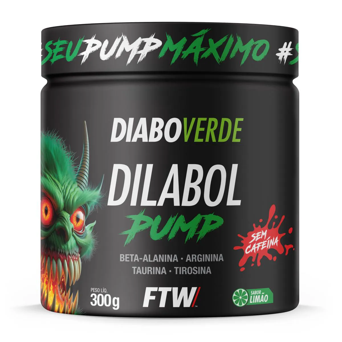 DILABOL PUMP PRé TREINO POTE 300G SABOR LIMãO DIABO VERDE - FTW