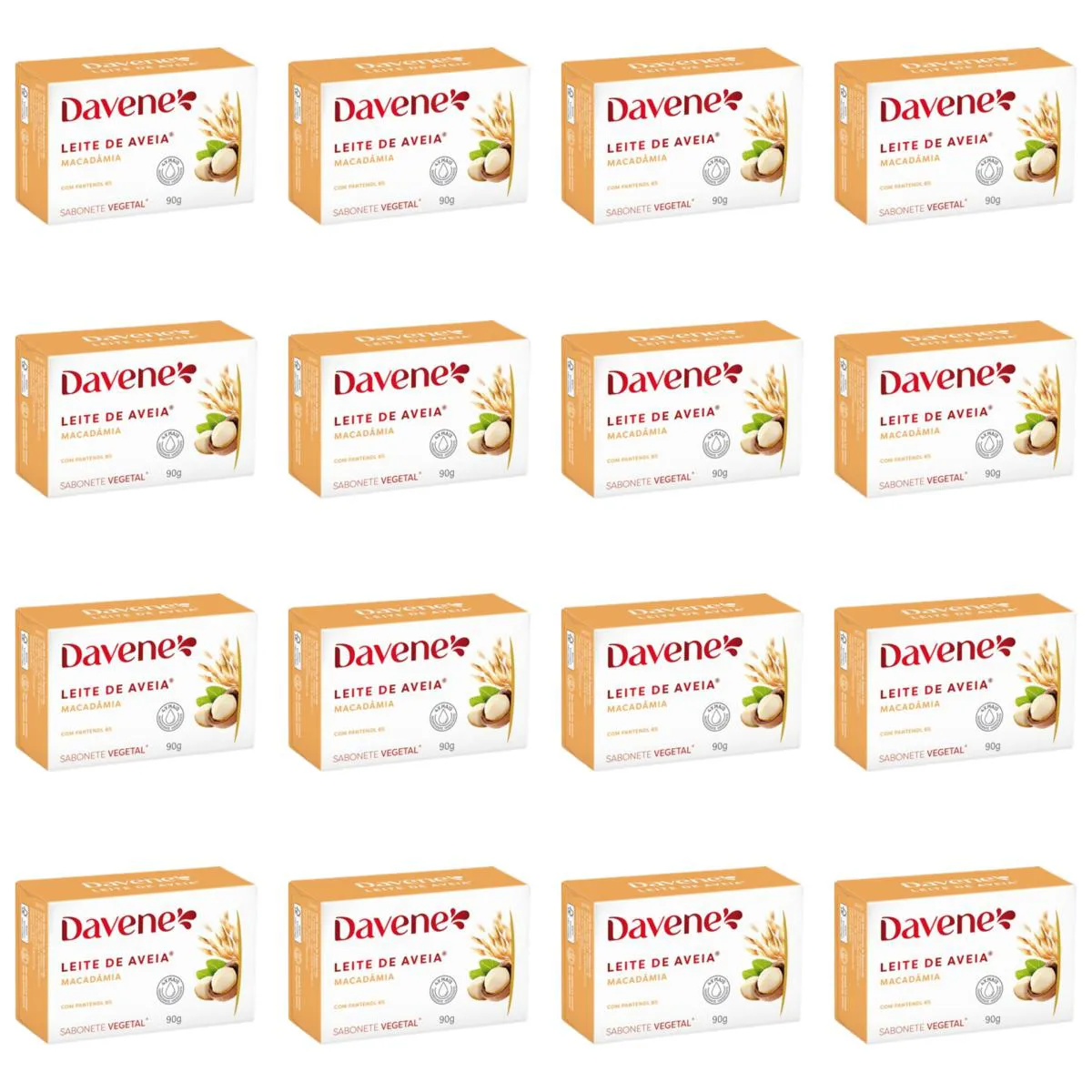 Kit C/16 Sabonete Davene Leite De Aveia Macadamia 90g 1339758
