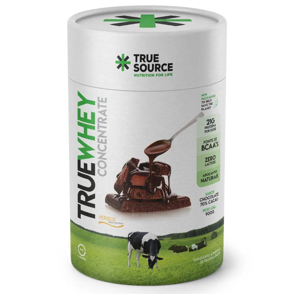 True Whey Concentrado sem Lactose 70% Cacau 900G True Source