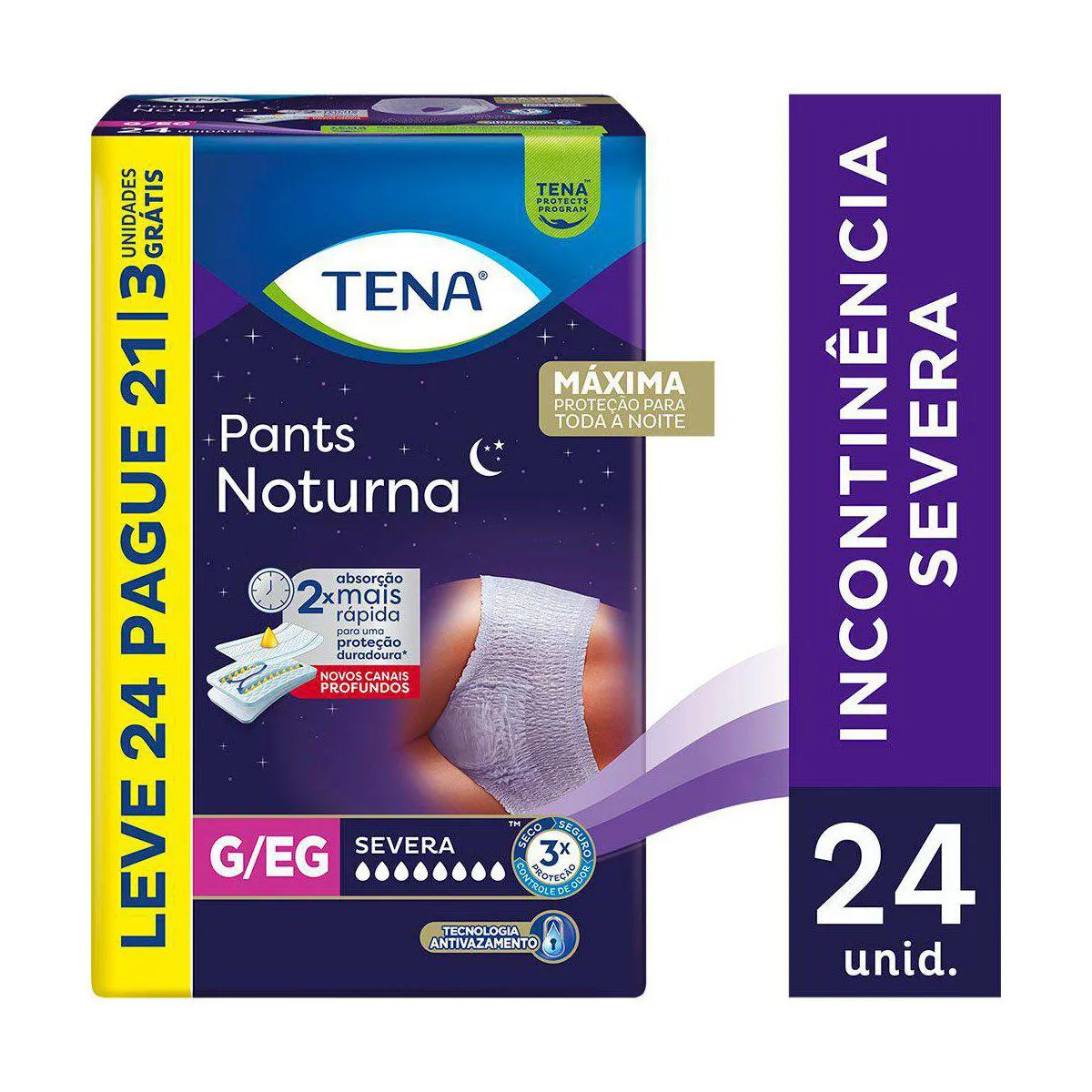 Roupa Íntima Tena Pants Noturna G/EG 24 unidades
