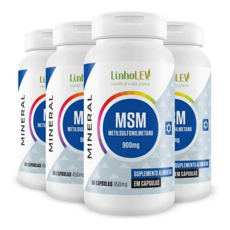 Kit 4 Msm Enxofre 450Mg 60 Capsulas - Linho Lev A 1408503 | Drogasil