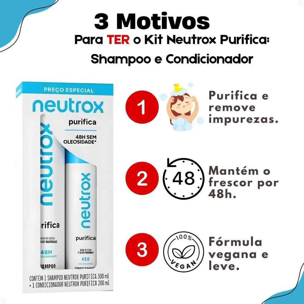 Kit Neutrox Purifica: Shampoo 300Ml e Condicionador 200Ml 1411601