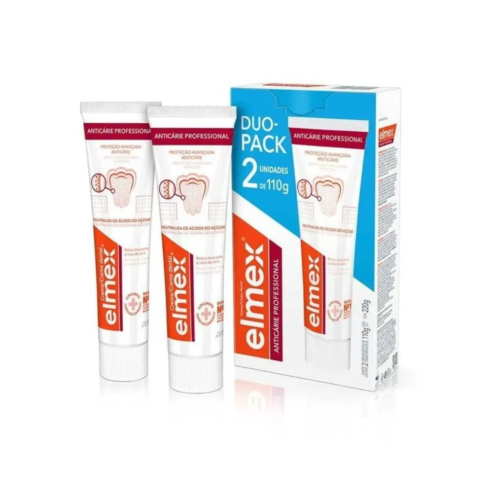 Kit Creme Dental Elmex Anticarie Professional 2 Unidades 110G