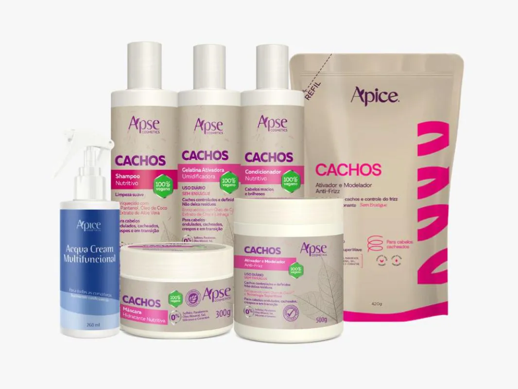 Kit Shamp, Cond, Gelatina, Máscara, Aqcua Ativador e Refil