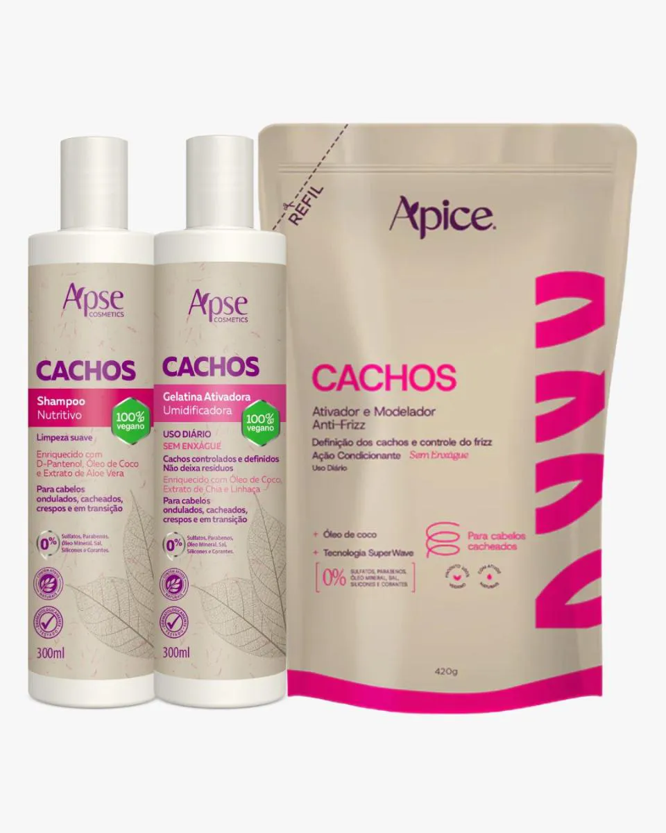 HAIR RENAISSANCE AQUA 3個セット Kit Shampoo, Gelatina e Refil Ativador Cachos Apice 1424006
