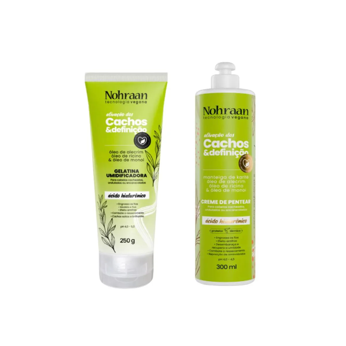 Kit Gelatina e Creme Cachos Alecrim e Ricino 250G Nohraan 1426702