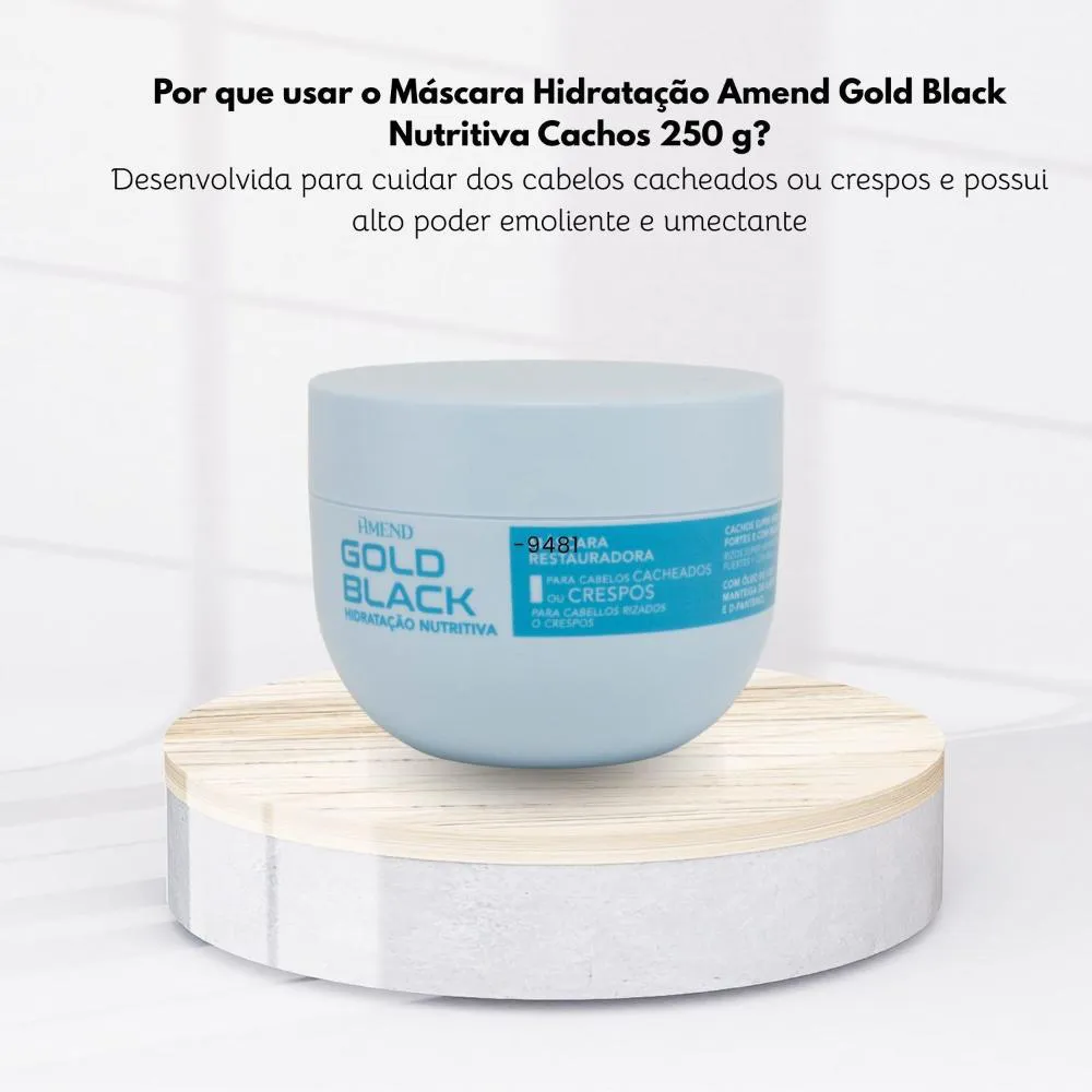 Mascara Hidratacao Amend Gold Black Nutritiva Cachos 250 G 1424823