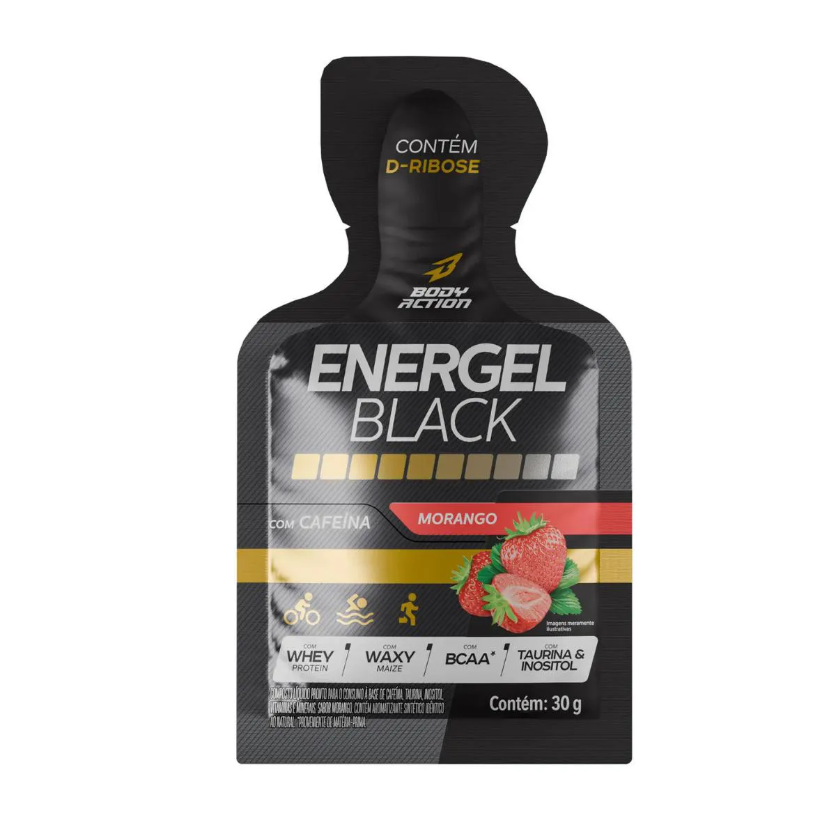 ENTHRAL ブラックメタル　BLACKL Energel Black Cafeina Body Action Morango 10 Unidades 30G 1427502