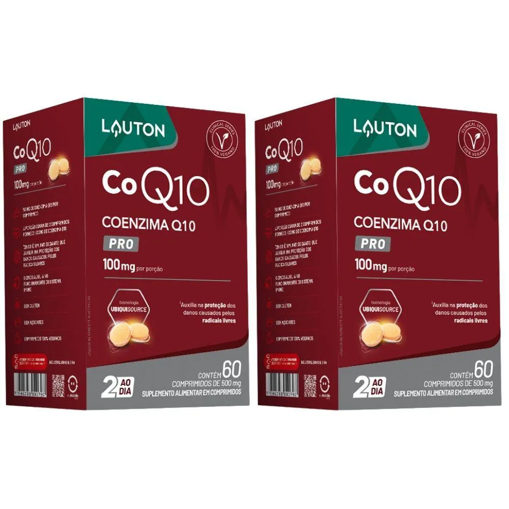 Kit 2X Coenzima Q10 100Mg com Zinco 60 Comprimidos - Lauton