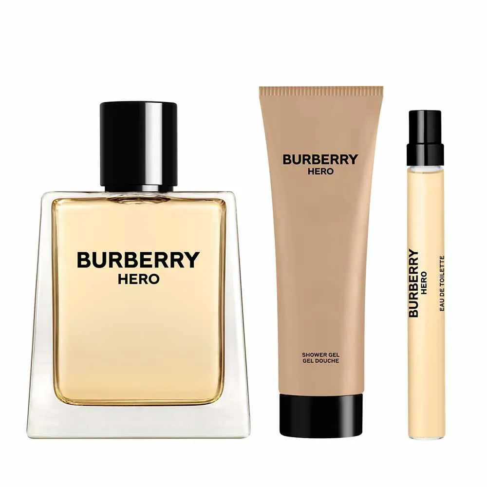 Burberry Hero Coffret Perfume Masculino Edp + Body Lotion + Pen