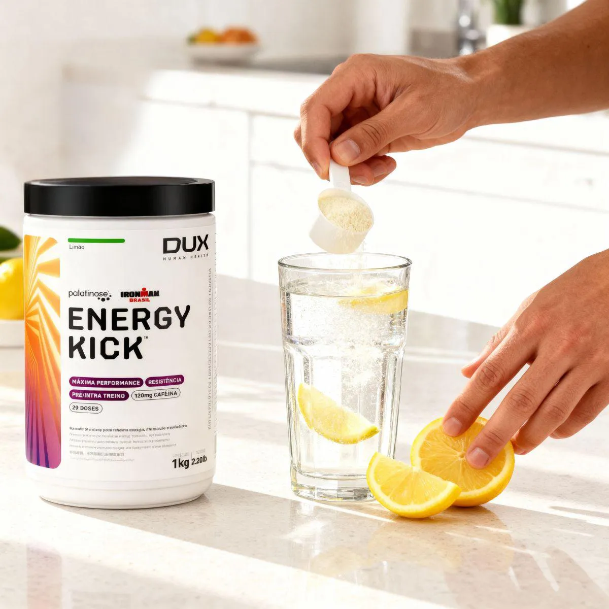 Energy Kick Xtamina 120Mg Cafeina 1Kg Dux Nutrition Limao 1428928