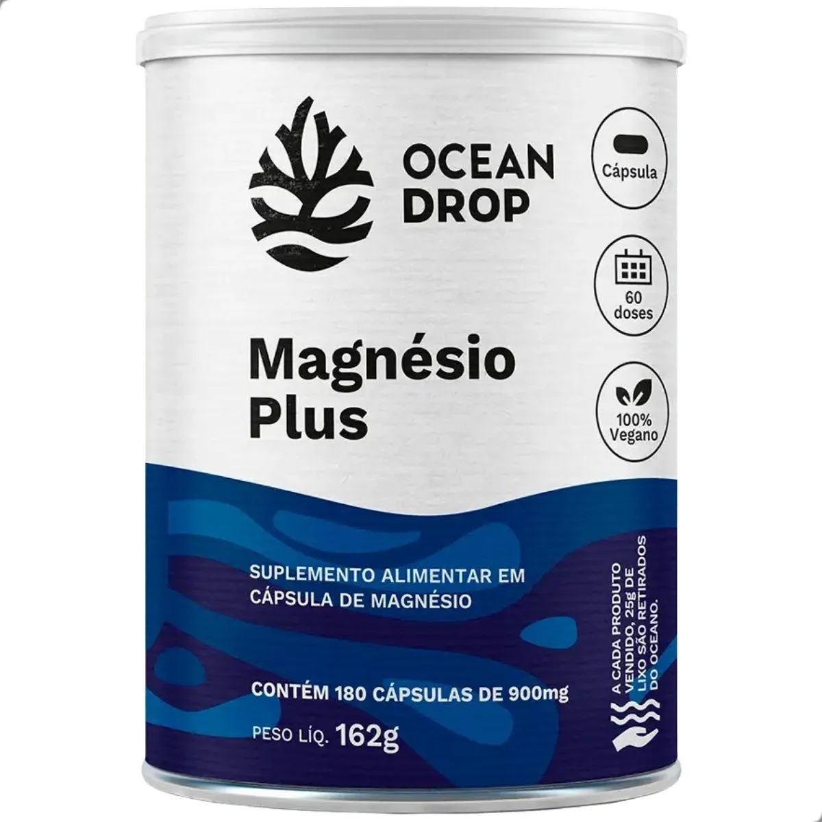 Magnesio Plus Vegano 900Mg 180 Capsulas Ocean Drop Natural 1429162