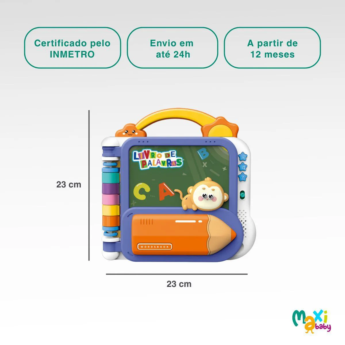 Livro Educativo Interativo de Palavras para Bebê - Maxi Baby Azul