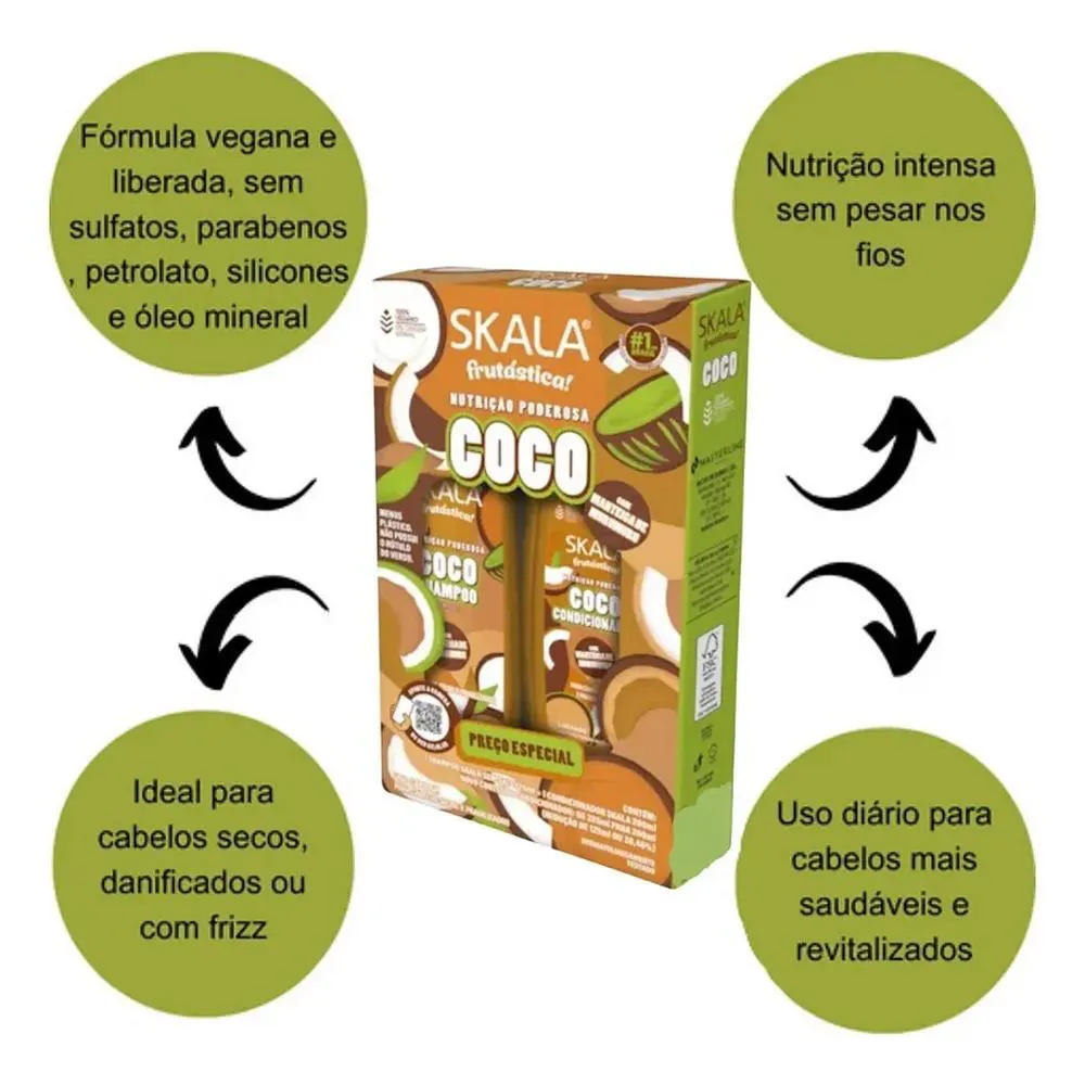 Kit Skala Shampoo 325Ml+Condicionador 200Ml Frutastica Coco