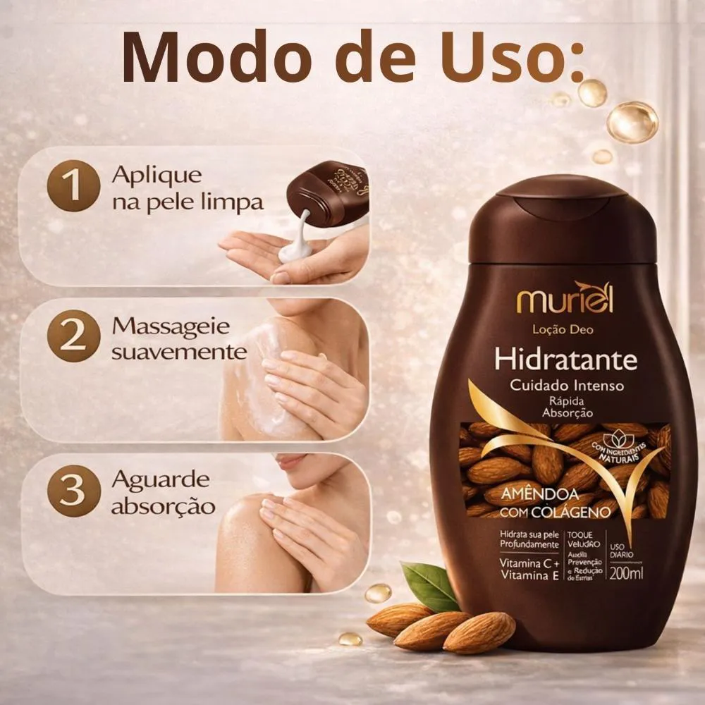 アルティメイト　エッセンスR Locao Deo Hidratante Corporal Muriel Amendoa com Colageno 200Ml