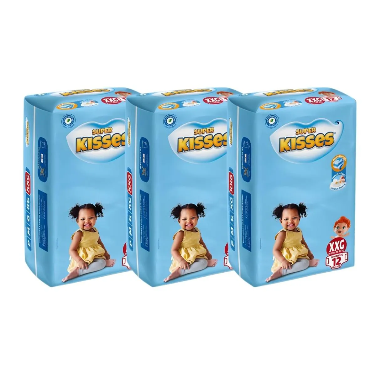 Fralda Infantil Geriatrica Panda Kisses Jumbinho Xxg - 3 Unidades