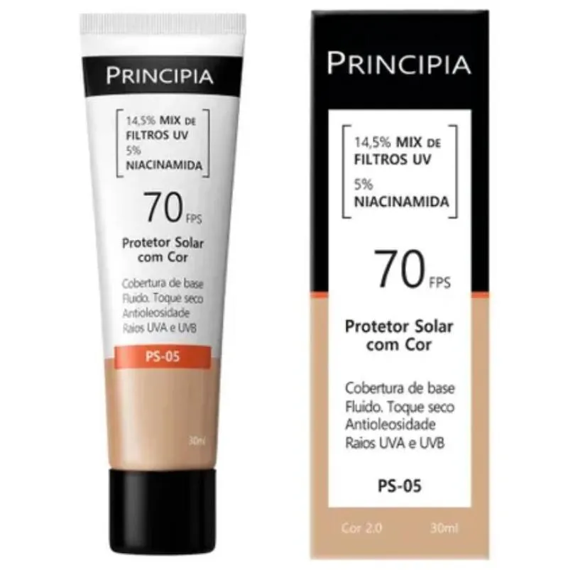 Protetor Solar Facial Principia Fps 70 Ps-05 Cor 2.0 30Ml