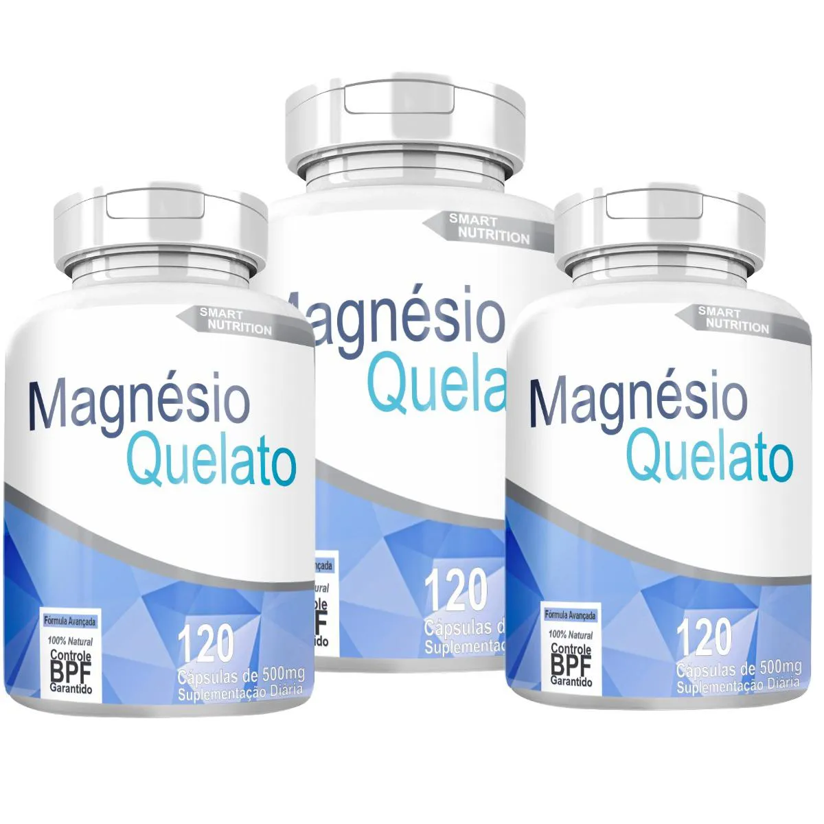 Magnesio Quelato Kit com 3 Potes com Total de 360 Capsulas 1443909