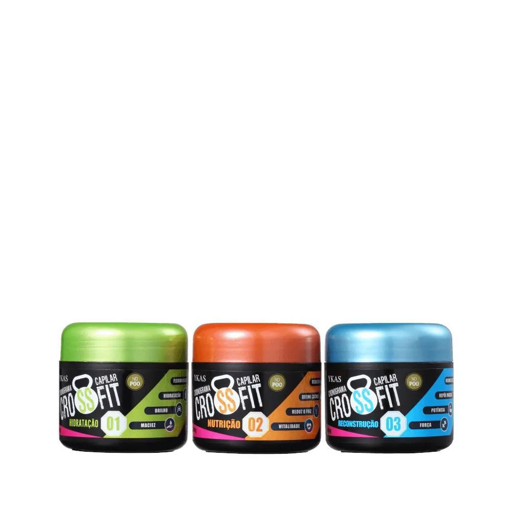 Kit Ykas Crossfit Cronograma Capilar Express no Poo (3 X 100 Ml