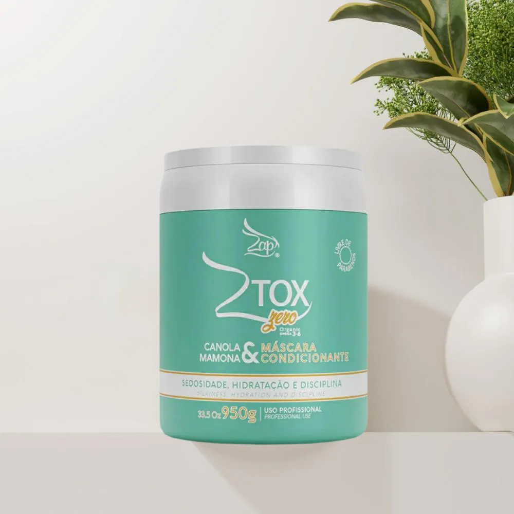 Botox Capilar Zap Ztox Zero Organico Canola e Mamona Condicionante