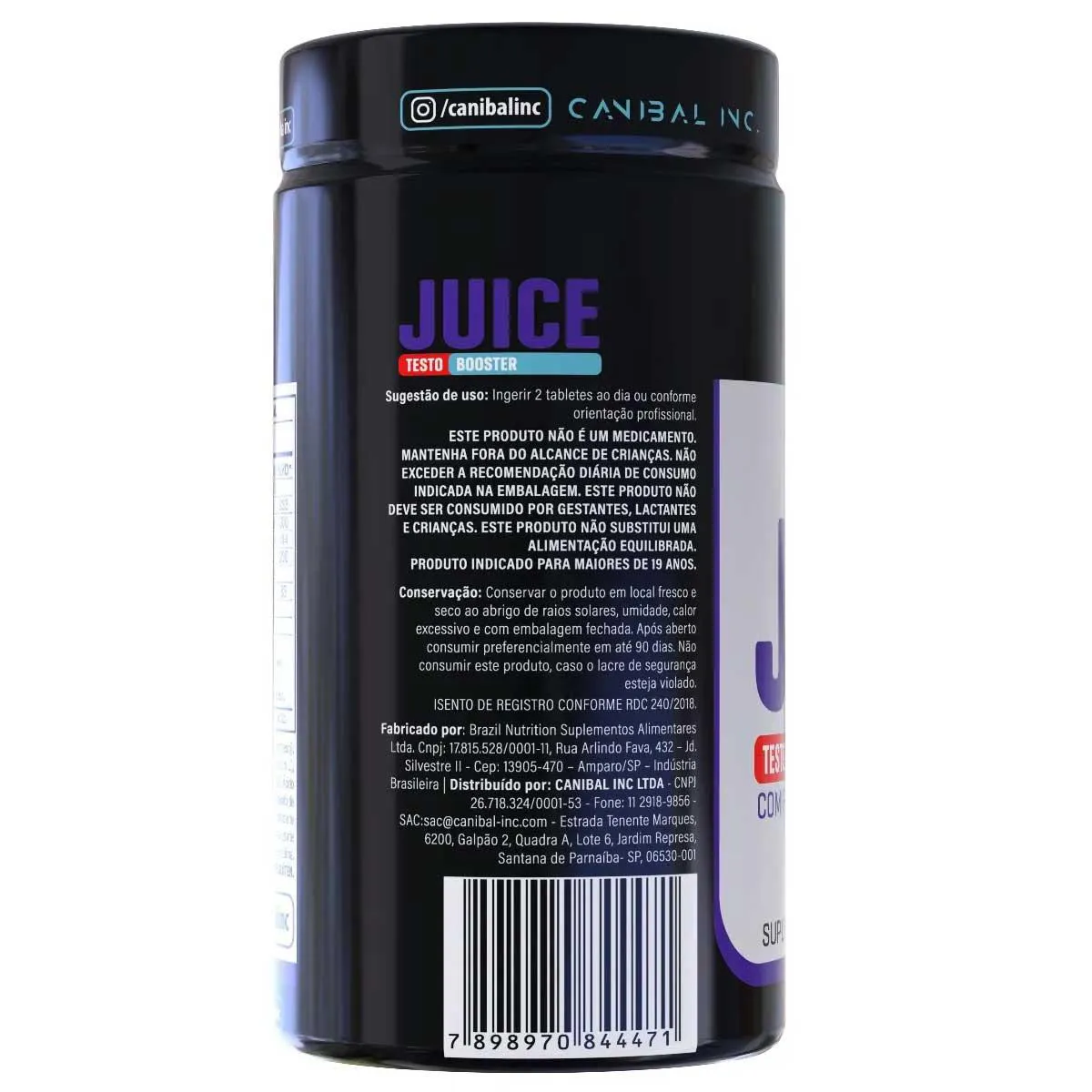Pre Hormonal Juice Testo Booster com 60 Tabletes Canibal Inc