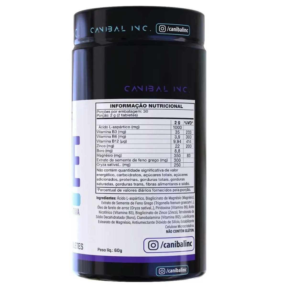 Pre Hormonal Juice Testo Booster com 60 Tabletes Canibal Inc