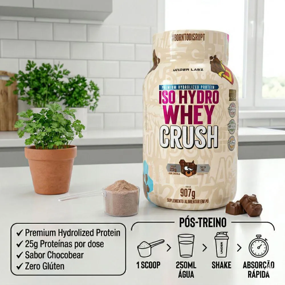 Iso Hydro Whey Crush Chocobear 907G - Under Labz 1453421 | Drogasil