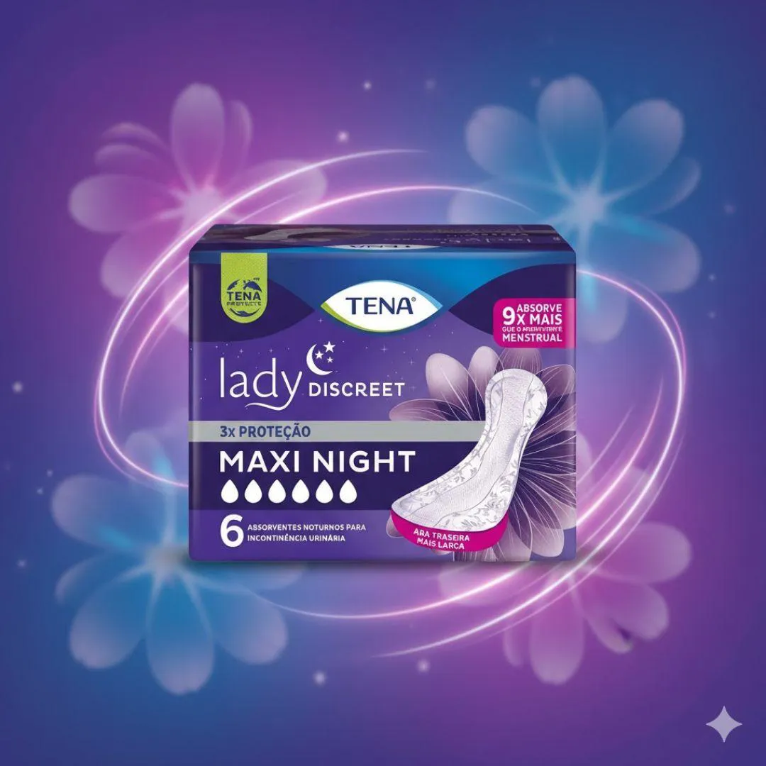 Kit com 2 Tena Lady Discreet Maxi Night C6 Absorvente 1455053