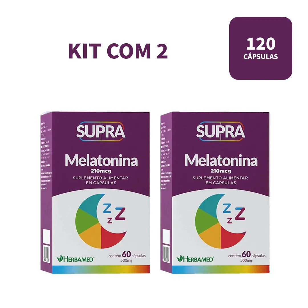 HERMOSA Spina Absolute 10mL×2 Kit 2 Supra Melatonina Suplemento 210Mcg - 60 Caps- Herbamed