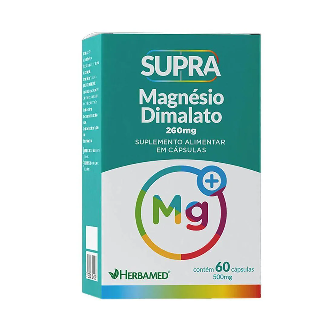 Supra Magnesio Dimalato Suplemento - 60 Caps - Herbamed 1460119