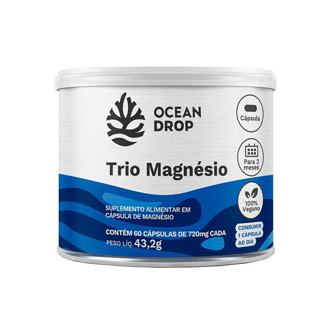 Trio Magnesio 720Mg - 60 Caps - Ocean Drop 1460121 | Drogasil