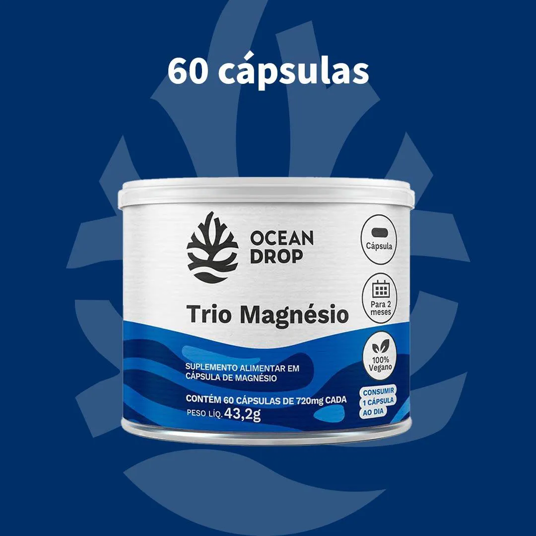 Trio Magnesio 720Mg - 60 Caps - Ocean Drop 1460121 | Drogasil