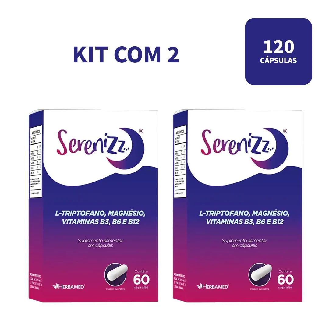 Kit 2 Serenizz Plus L-Triptofano - 60 Caps - Herbamed 1461501