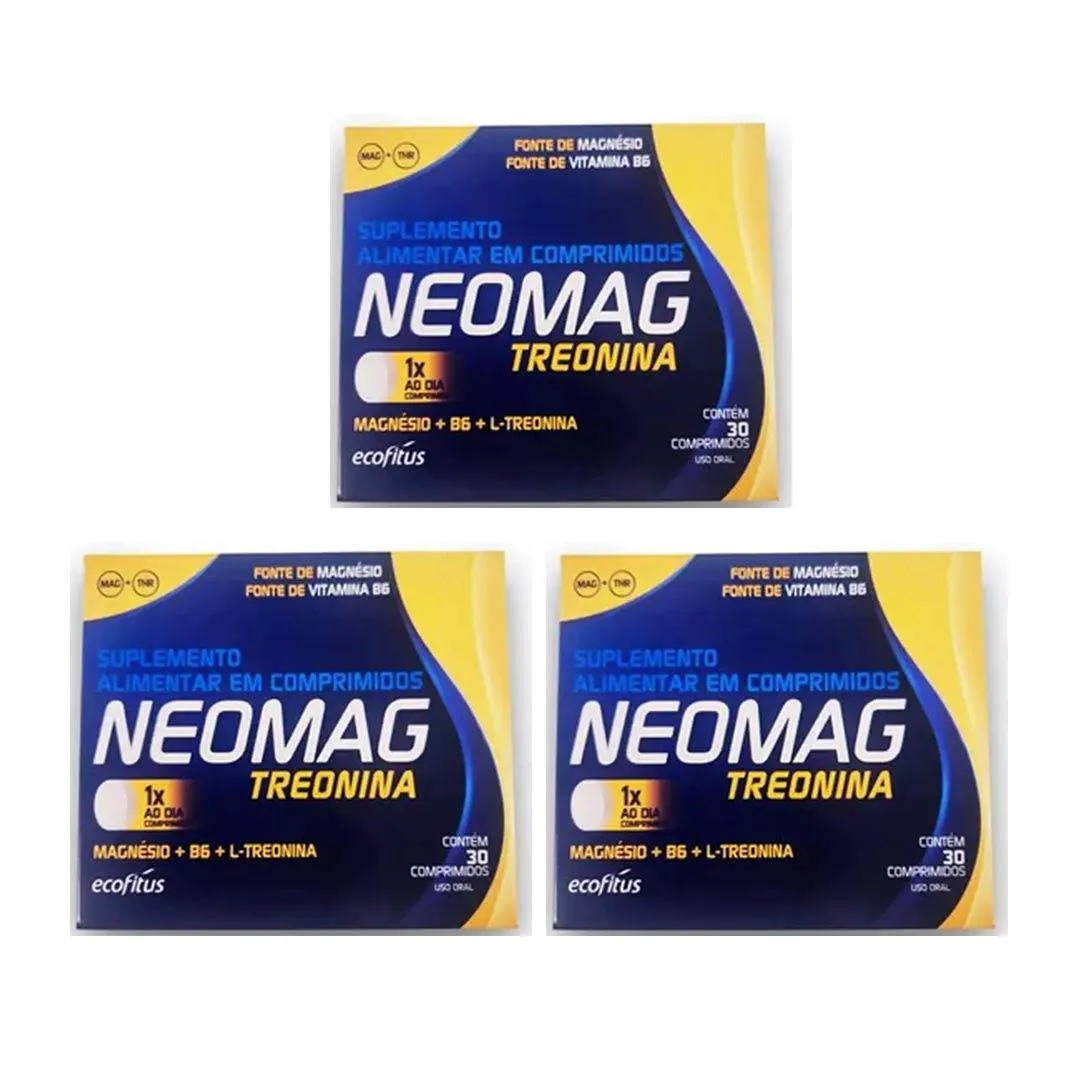 Kit 3 Neomag Treonina Suplemento - 30 Crp - Ecofitus 1461498