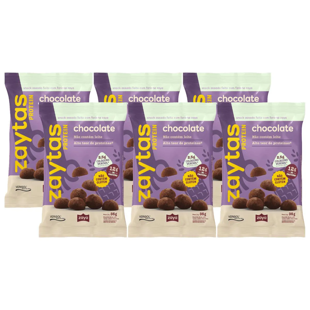 6X Snack Assado Chocolate Zaytas Protein Pacote 35G 1461815 | Drogasil