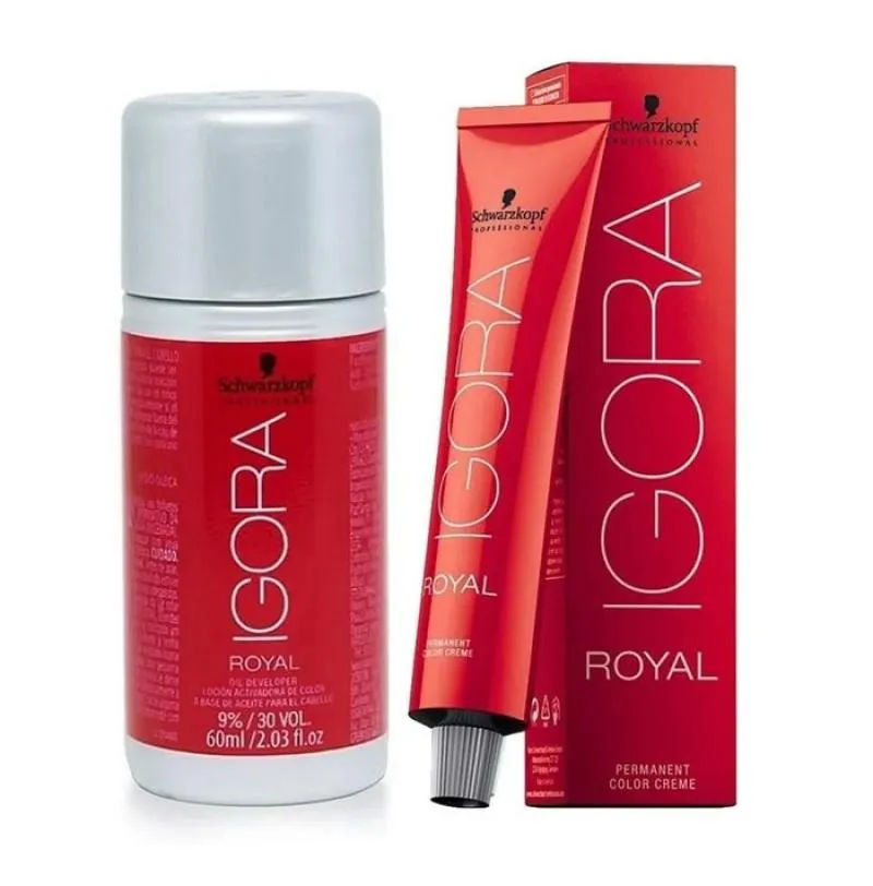 Kit Ox 9% 30V e Coloracao Schwarzkopf Professional Igora Royal 0