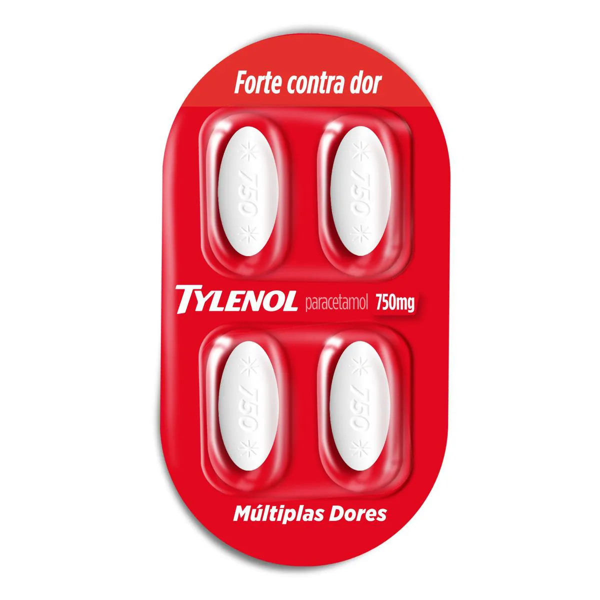 Tylenol Múltiplas Dores Paracetamol 750mg 4 comprimidos
