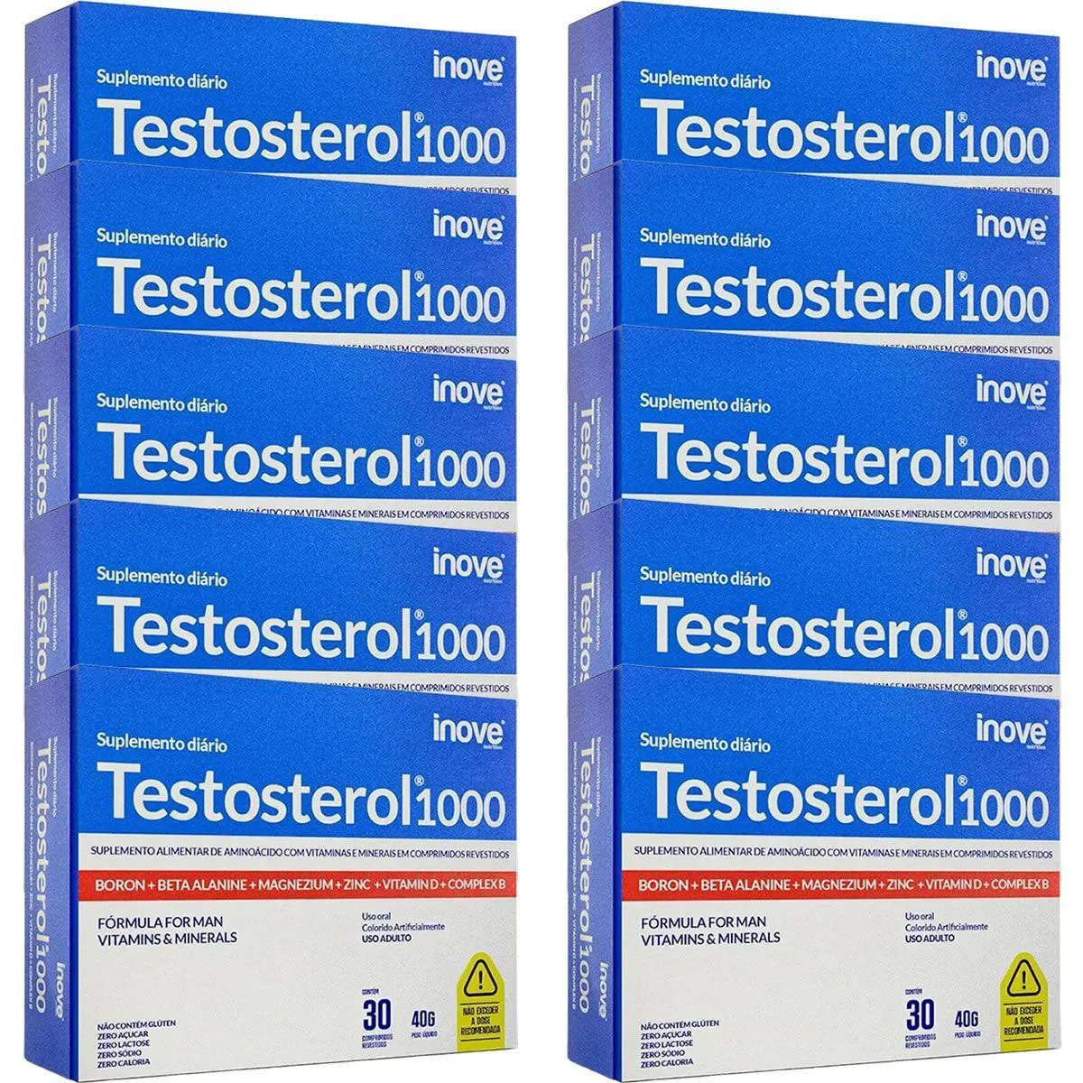Testoterol Kit 10X Testosterol 1000 - 30 Comprimidos - Inove Nutrition 1463619 ...