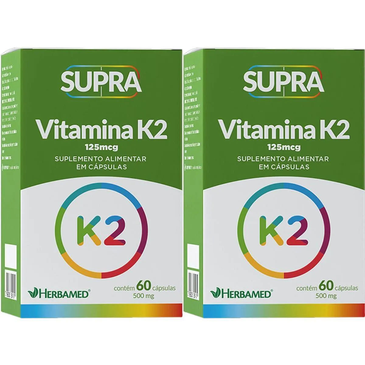 Kit 2X Supra Vitamina K2 - 500Mg 60 Capsulas - Herbamed 1464037