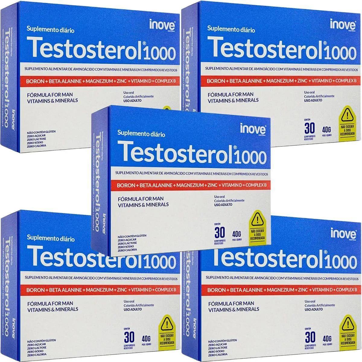 Testoterol Kit 5X Testosterol 1000 - 30 Comprimidos - Inove Nutrition 1464940 ...