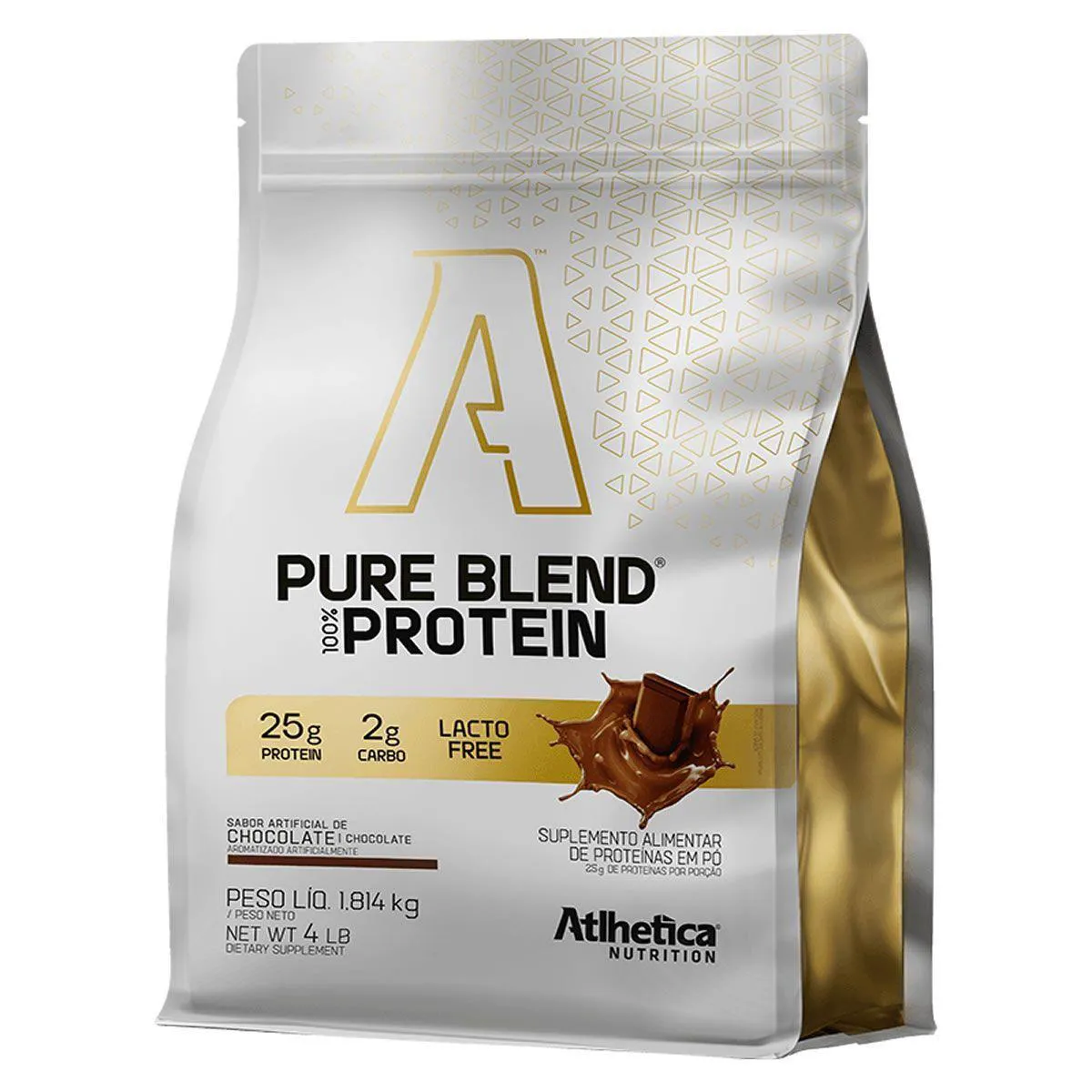Pure Blend 100% Protein Lacto-Free - 1814G Refil Chocolate - Atlhetica ...