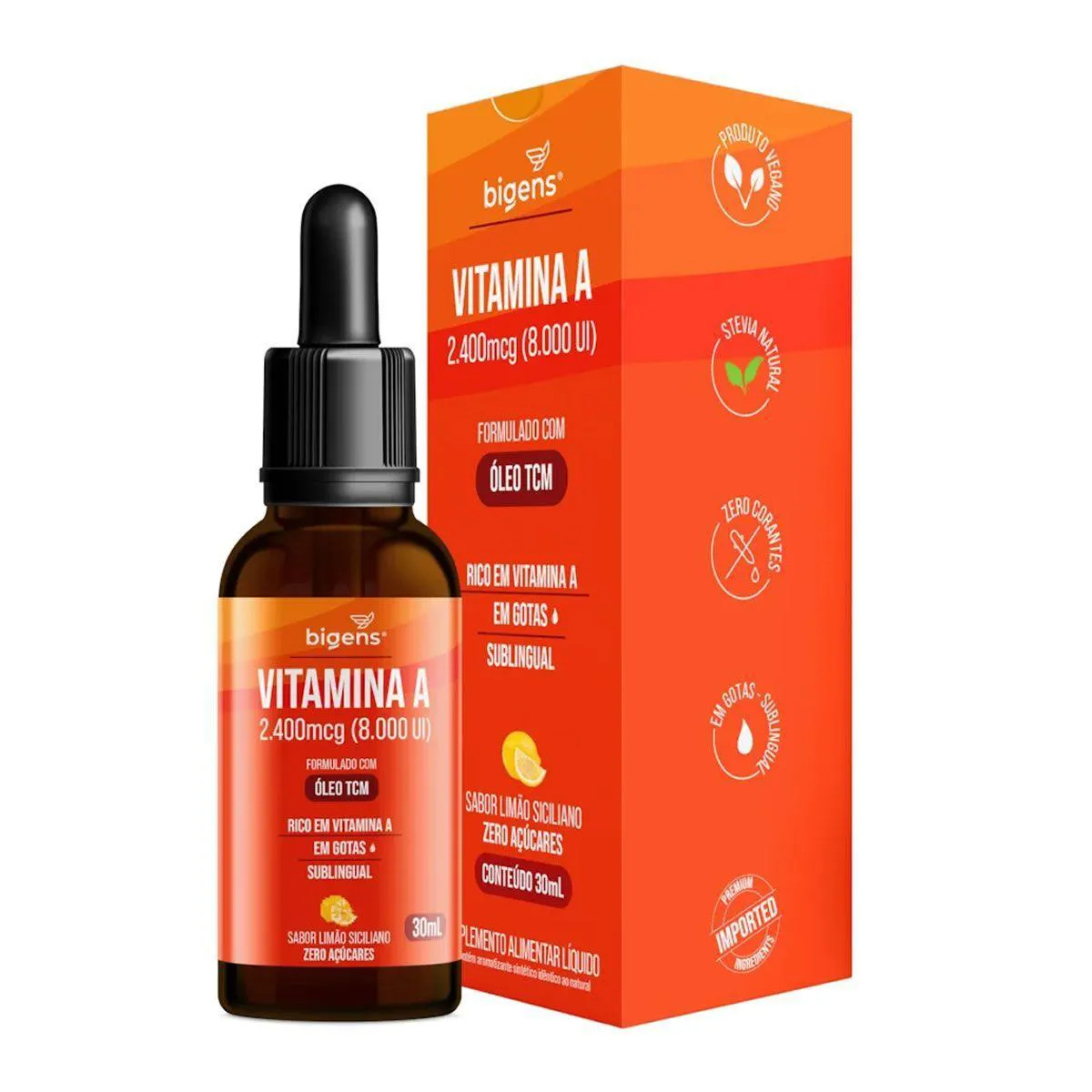 Vitamina a 8000Ui Tcm Gotas- 30Ml Limao Siciliano - Bigens 1465563