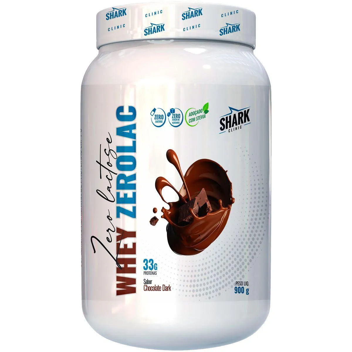 Whey Zerolac - 900G Chocolate Dark - Shark Clinic 1466035 | Drogasil