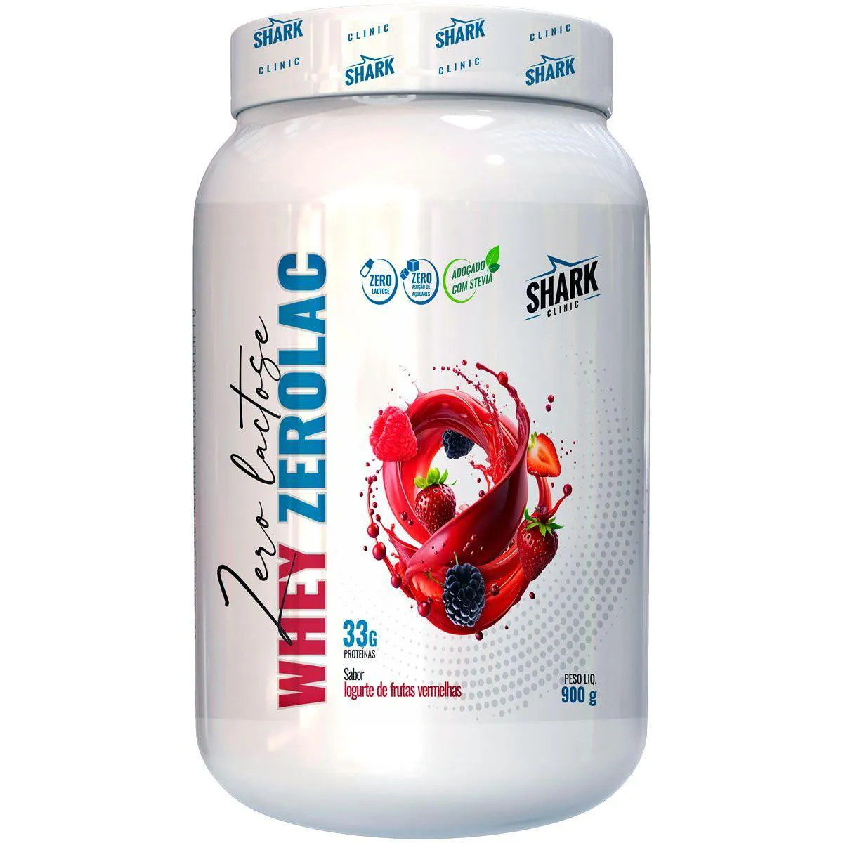 Whey Zerolac - 900G Iogurte de Frutas Vermelhas - Shark Clinic
