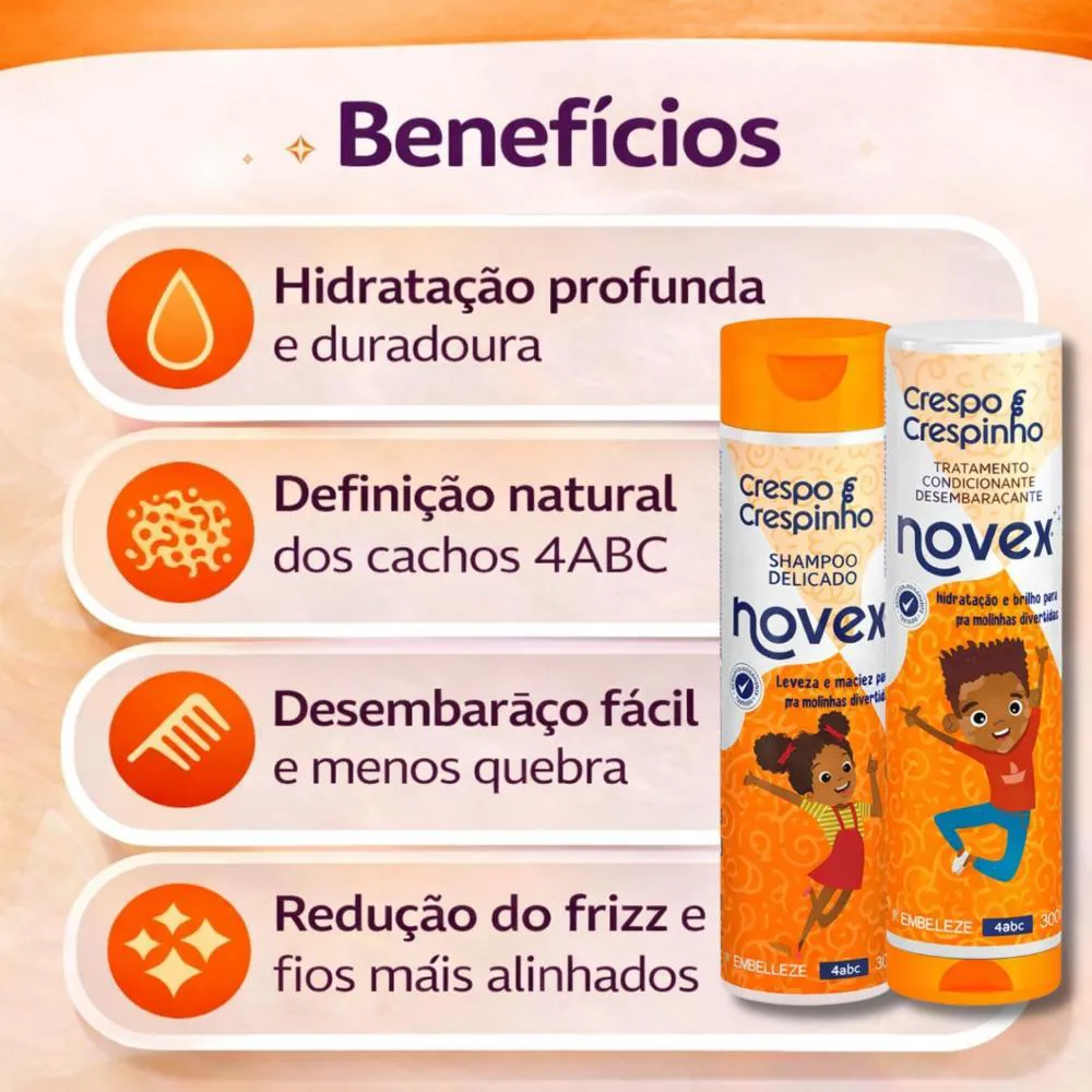 Kit Novex Crespo e Crespinho 4Abc: Shampoo e Tratamento