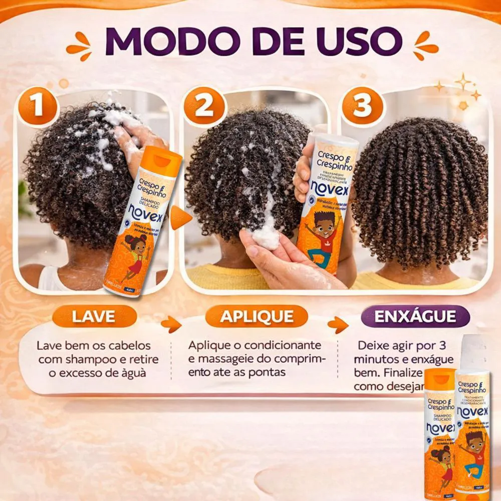Kit Novex Crespo e Crespinho 4Abc: Shampoo e Tratamento