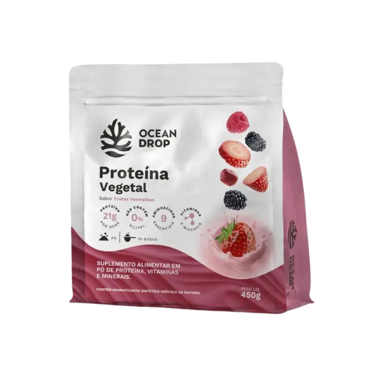 Proteina Vegetal 21G Proteina Frutas Vermelhas 450G Ocean Drop